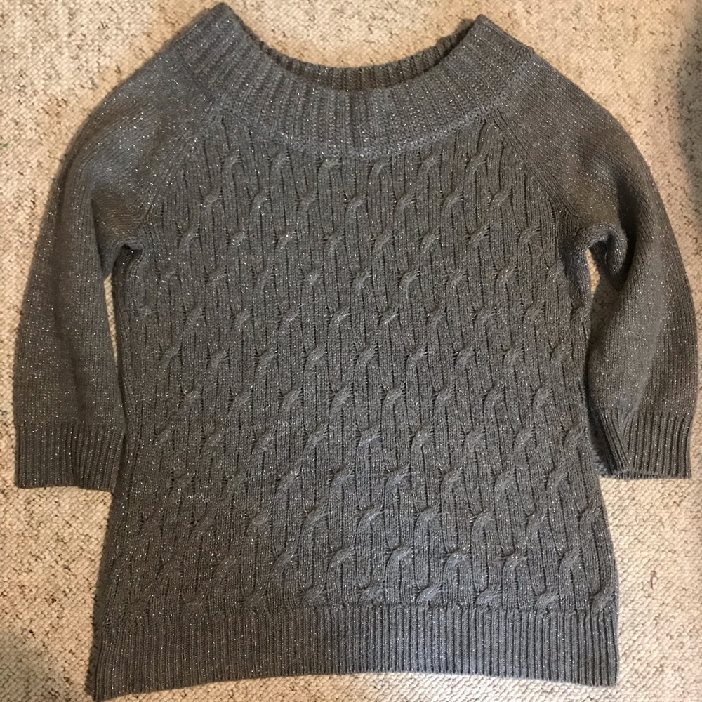 New York & Company Cable Knit 3/4 Sleeve Sweater